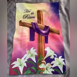 🇺🇸 ( bundle 3 for $10)He is Risen Cross  garden flag